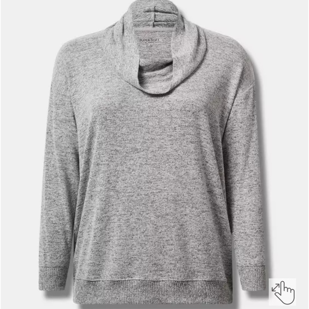 Torrid Super Soft Women's Gray Cowl Neck Sweater